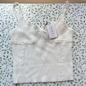 White tank top with lace